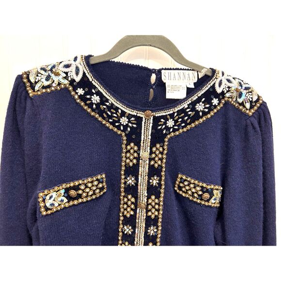 Shannan Vintage Lambswool/Angora Sweater with Embellishment - Picture 4 of 4